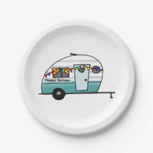 Happy Camper van Papieren Bordje