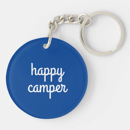 HAPPY CAMPER Van RV Motorhome Campervan CUSTOM Sleutelhanger (Achterkant)