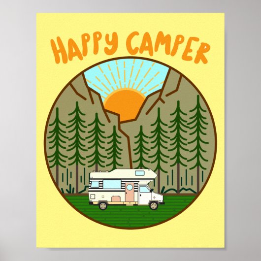 Happy camper - Vanlife-afbeelding #7 Poster (Voorkant)