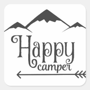 Happy Camper Vierkante Sticker
