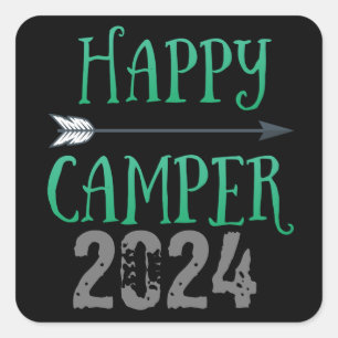 Happy Camper Vierkante Sticker