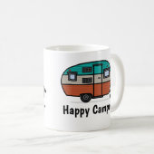 Happy Camper, voeg tekst toe, koffie Mok (Voorkant rechts)