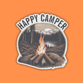 Happy Camper waterdicht Sticker