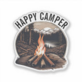 Happy Camper waterdicht Sticker (Voorkant)