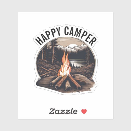 Happy Camper waterdicht Sticker (Vel)