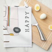 HAPPY CAMPER whimsical motorhome RVing Forest Theedoek (Quarter Fold)