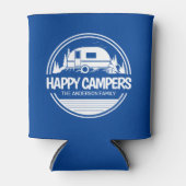 Happy Campers  Blue Camping Blikjeskoeler (Voorkant)