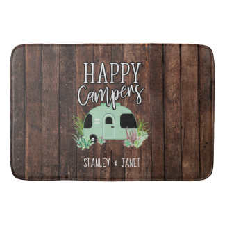 Happy Campers, Camping, RV, Motorhome, Trailer Badmat