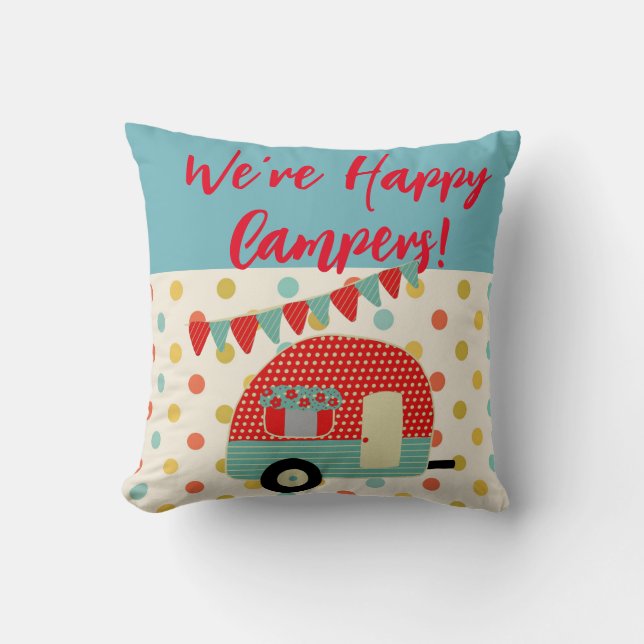 Happy Campers - Caravan Camping Coussin (Recto)