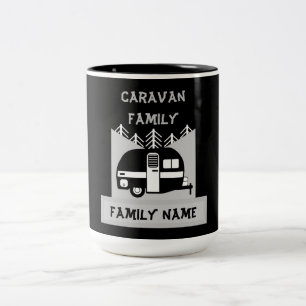 Happy Campers Caravanning Funny Caravans Two-Tone Tweekleurige Koffiemok