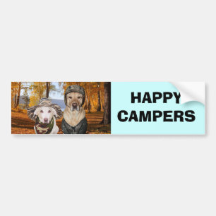 HAPPY CAMPERS Dog/Lab Bumpersticker