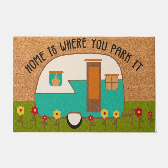 Happy Campers Doormat, Camping Lover Gift Deurmat (Voorkant)