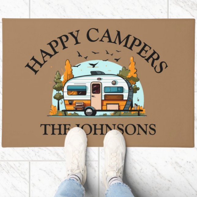 Happy Campers Gepersonaliseerde Deurmat (Creator heeft geüpload)