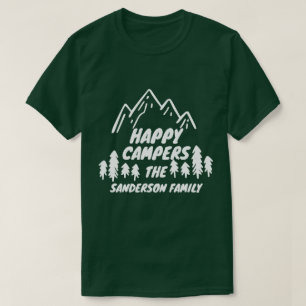 Happy Campers Name Family Camping Trip T-shirt
