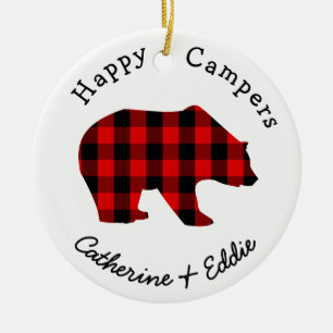 Happy Campers Names Rustic Buffalo Pset Beer Keramisch Ornament