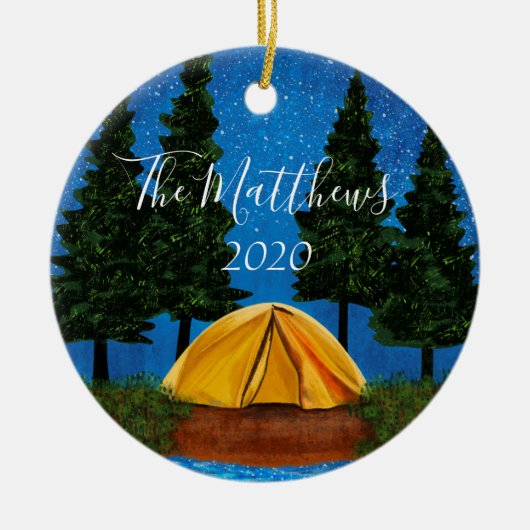 Happy Campers Personalized Family Ornament (Voorkant)