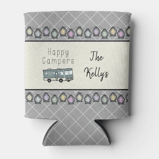 Happy Campers Personalized RV Blikjeskoeler (Voorkant)