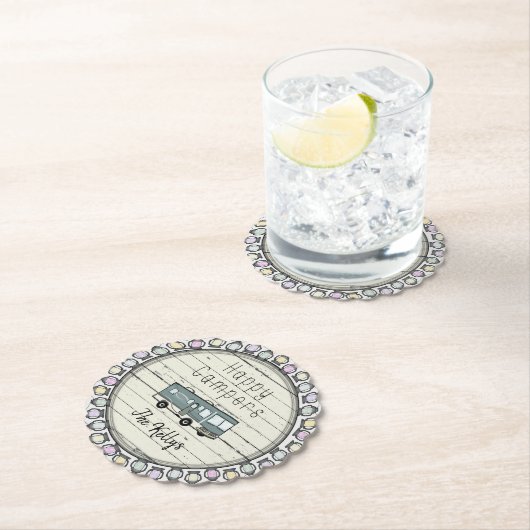 Happy Campers Personalized RV Kartonnen Onderzetters (Insitu)