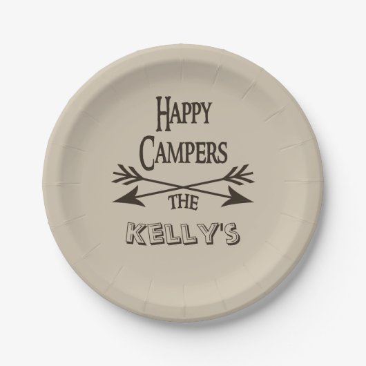 Happy Campers Personalized RV Papieren Bordje (Voorkant)