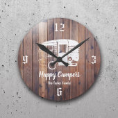 Happy Campers Rustic Camping Trailer Familienaam Ronde Klok