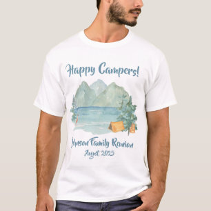 Happy Campers Rustic Mountains Family Reunion T-S T-shirt