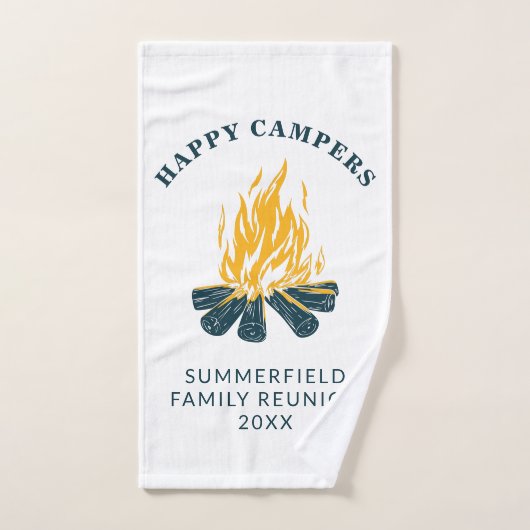 Happy Campers Vacation Famille Voyage Camping sur (Serviette à main)