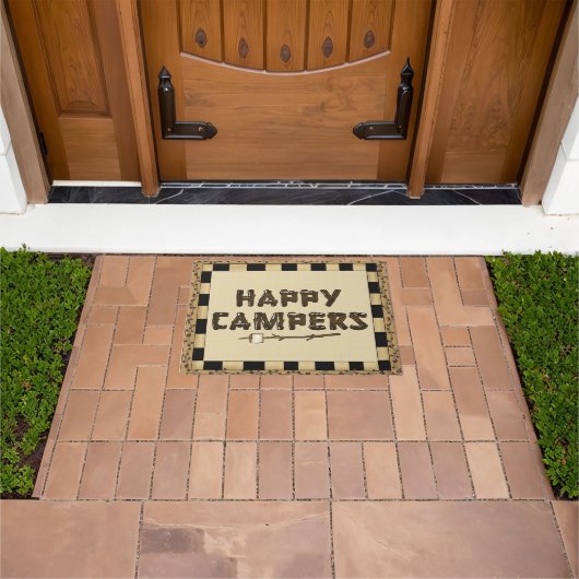 Happy Campers woord art doormat Deurmat (Buiten)
