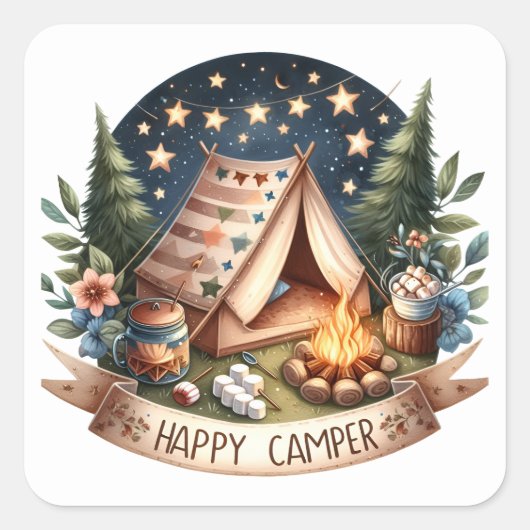 Happy Campers Zomerse Stickers (Voorkant)