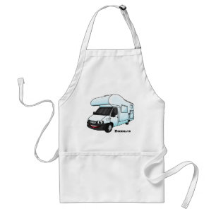 Happy campervan cartoon illustratie standaard schort