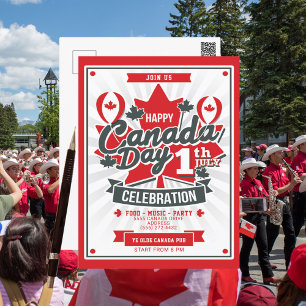 Happy Canada Dag Viering BBQ Party Feestdagenkaart