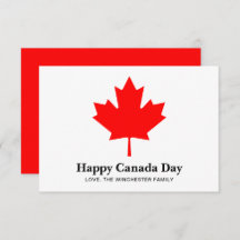 Happy Canada Day aangepaste tekst met rood esdoorn