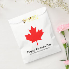Happy Canada Day aangepaste tekst met rood esdoorn Bedankzakje