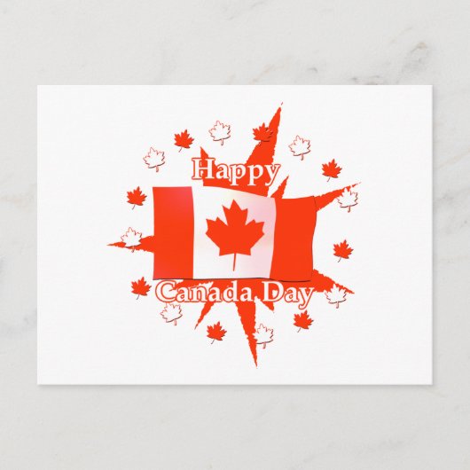 Happy Canada Day Flag Design Briefkaart (Voorkant)