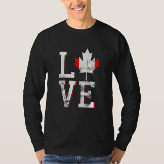 Happy Canada Day I Love Canada Maple Leaf Flag T-shirt