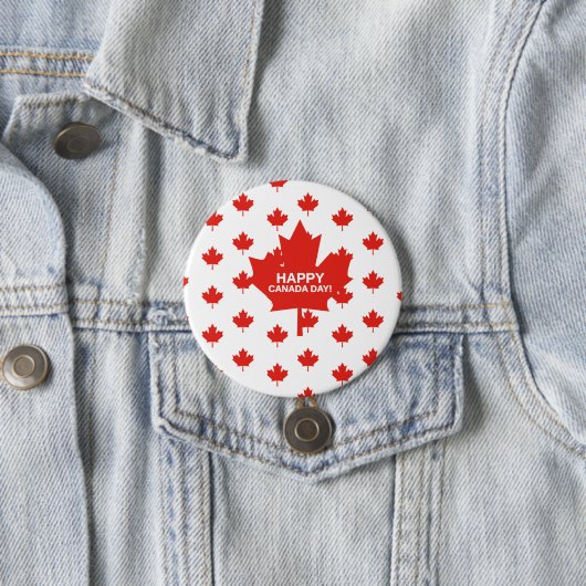 Happy Canada Day Maple leaf Ronde Button 7,6 Cm (In situ)