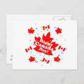Happy Canada Day Party Briefkaart (Voorkant / Achterkant)