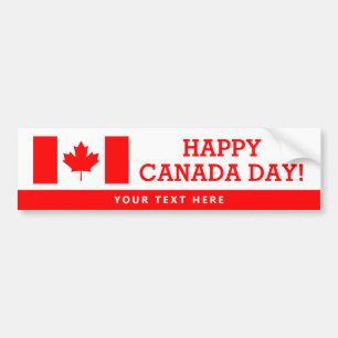 Happy Canada Day patriottic Canadian flag Bumpersticker