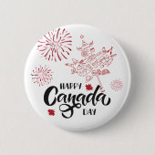 Happy Canada Day Pinback Button (Voorkant)