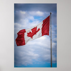 Happy Canada Day Red en White Canadian Flag Poster