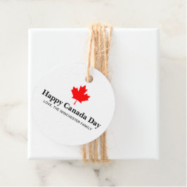 Happy Canada Day rood esdoornblad met aangepaste t Bedankjes Labels