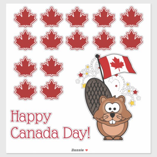 Happy Canada Day Sticker (Vel)