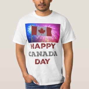 Happy Canada Day vuurwerk T-shirt