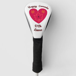 Happy Canada D'Eh Heart, Frog, Maple Leaves Golfheadcover