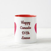 Happy Canada D'Eh Heart, Frog, Maple Leaves Mok (Midden)