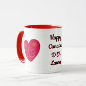 Happy Canada D'Eh Heart, Frog, Maple Leaves Mok (Voorkant links)