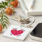 Happy Canada D'Eh Heart, Frog, Maple Leaves Sleutelhanger (Voorkant Rechts)