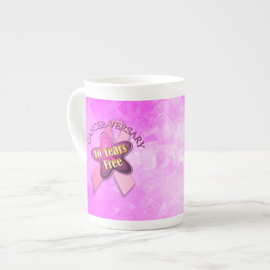 Happy Cancer-herdenking Porselein Kop (Voorkant links)