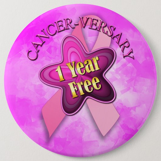 Happy Cancer-herdenking Ronde Button 6,0 Cm (Voorkant)
