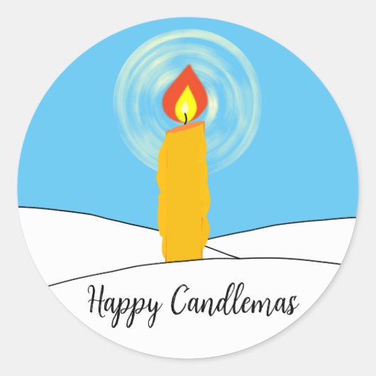 Happy Candlemas Ronde Sticker (Voorkant)