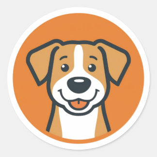 Happy Canine Circle Ronde Sticker